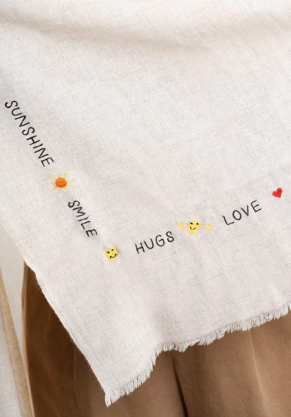 Rue Madam Scarf Hug Smile Scarf Oatmeal