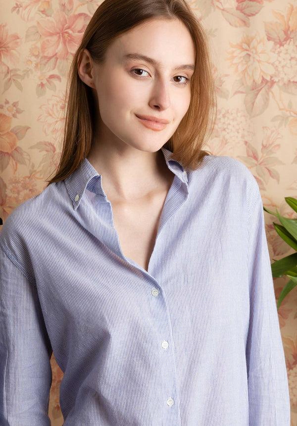 Rue Madam Shirt 1eva94-v09116 Blanc-Bleu