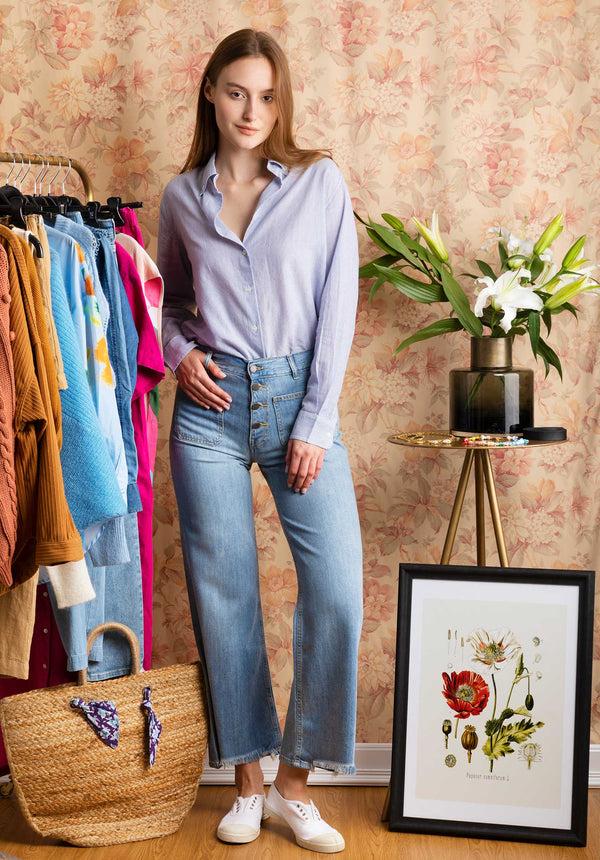 Rue Madam Shirt 1eva94-v09116 Blanc-Bleu