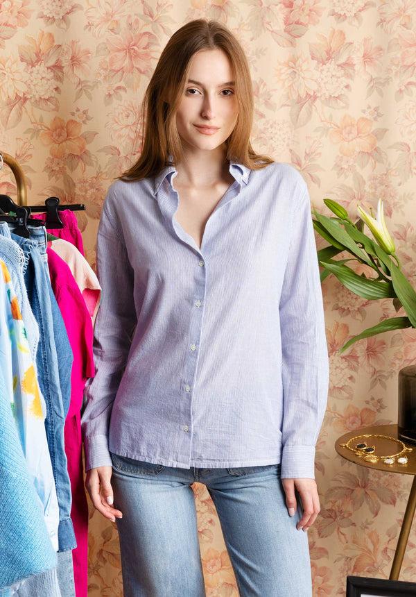 rue madam Shirt 1eva94-v09116 Blanc-Bleu