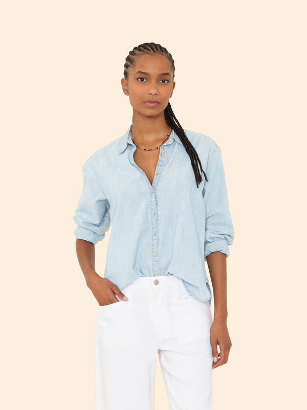 rue madam Shirt Beau X5dch111 Air-Blue