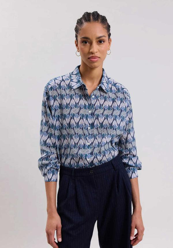 rue madam Shirt Cinema Bcce621 Petrol-Blue