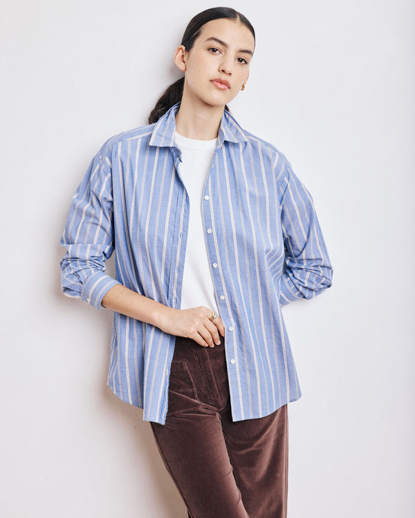Rue Madam Shirt Cinema Bech635 03-Blue-White-Ocher