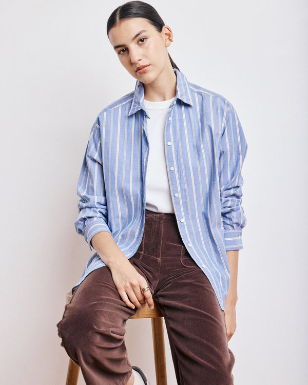 rue madam Shirt Cinema Bech635 03-Blue-White-Ocher