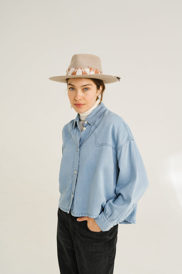 rue madam Shirt Emi Bleach Bleu-Indigo