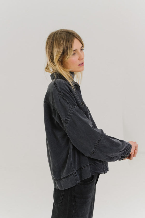 Rue Madam Shirt Juliet Grey Noir-Denim