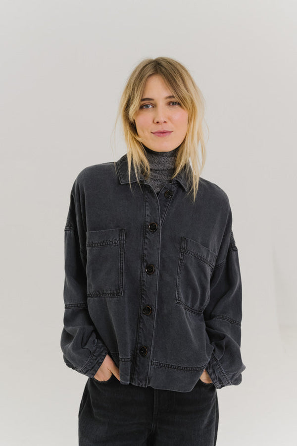 Rue Madam Shirt Juliet Grey Noir-Denim