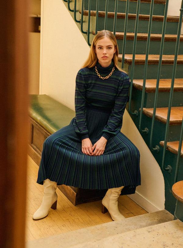 Rue Madam Skirt 225janie Rayures Navy