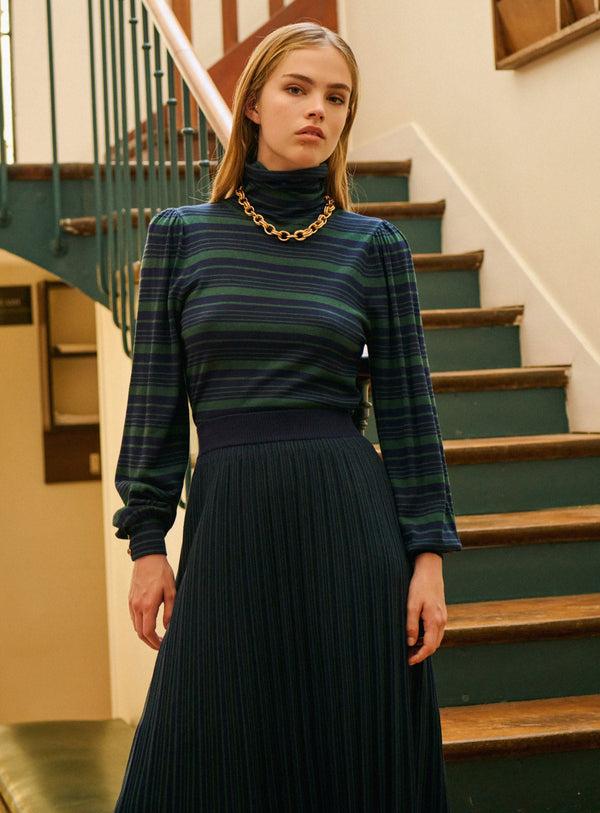 Rue Madam Skirt 225janie Rayures Navy