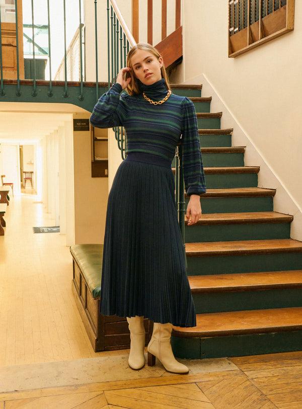 rue madam Skirt 225janie Rayures Navy