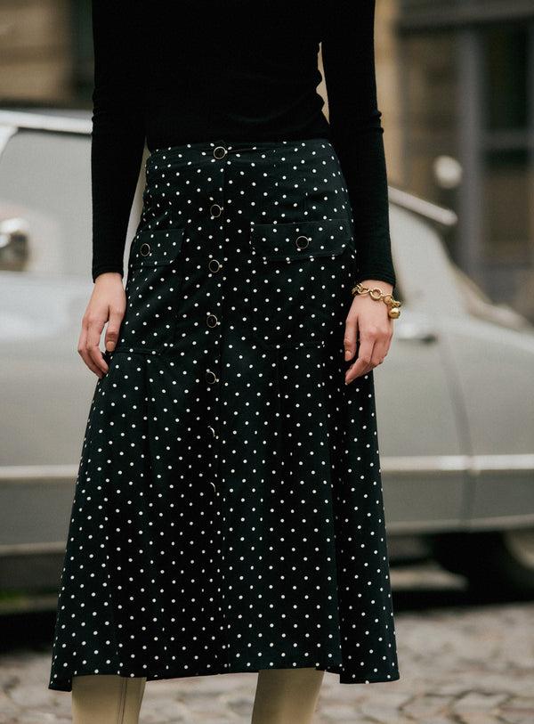 Rue Madam Skirt 225jazz Pois Noir