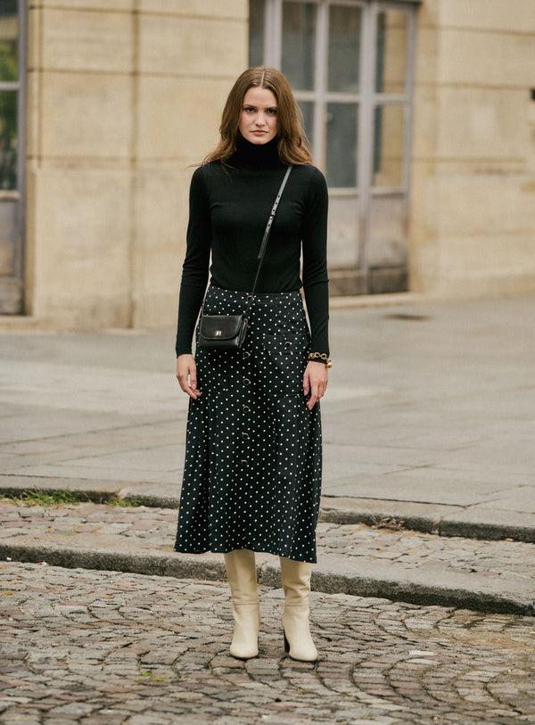 rue madam Skirt 225jazz Pois Noir