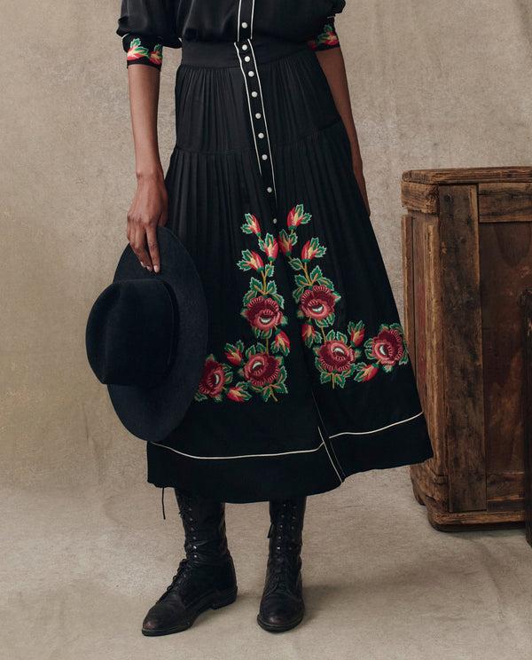 rue madam Skirt Heirloom Rose Sk Black
