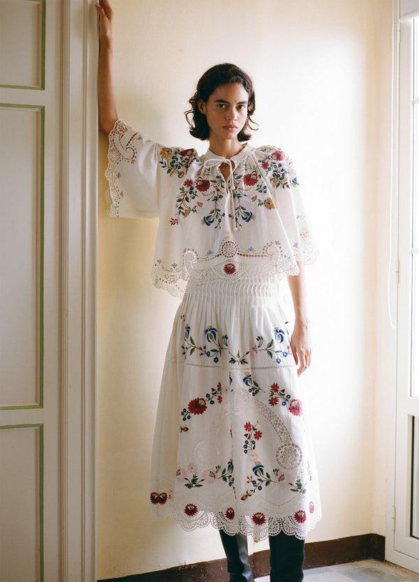 rue madam Skirt Pf25-048 Cream