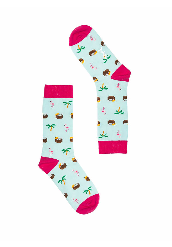rue madam Socks Beachy Flamingo Light-Blue
