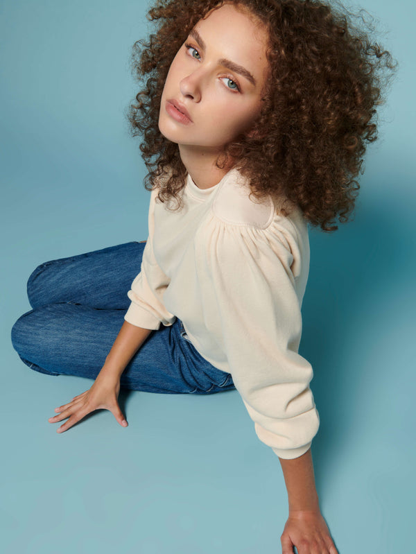 Rue Madam Sweatshirt Carole White-Chocolate