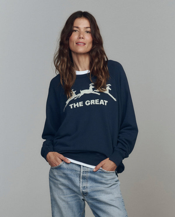 rue madam Sweatshirt College Deer Navy