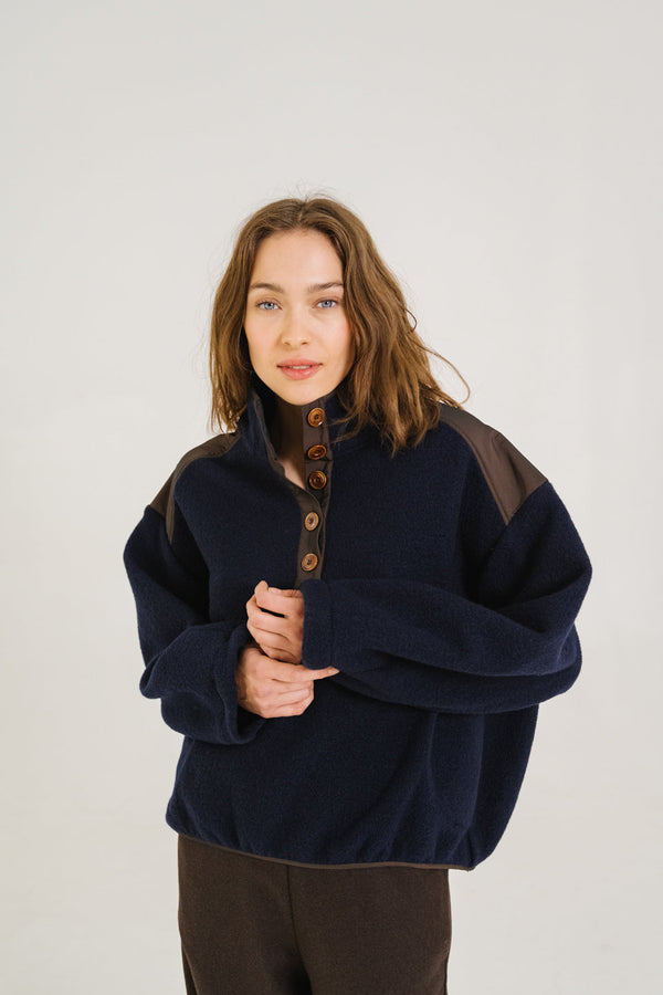 rue madam Sweatshirt Jaya Navy Bleu