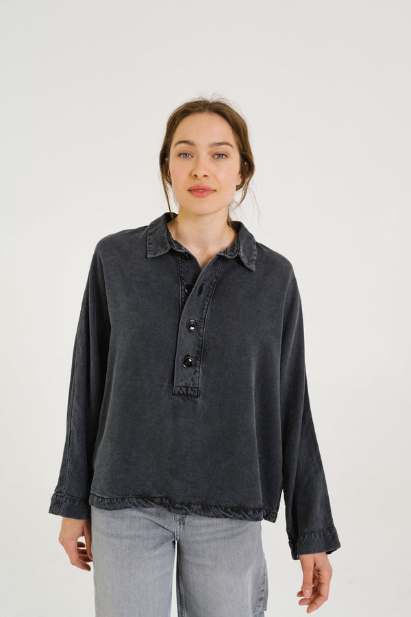 Rue Madam Sweatshirt Joanie Grey Noir-Denim
