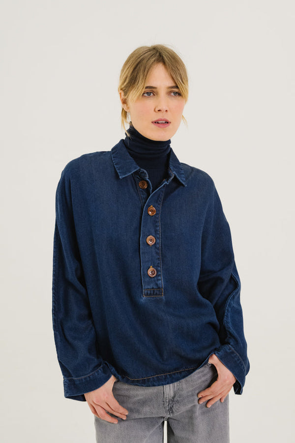 rue madam Sweatshirt Joanie Nuit Bleu-Indigo