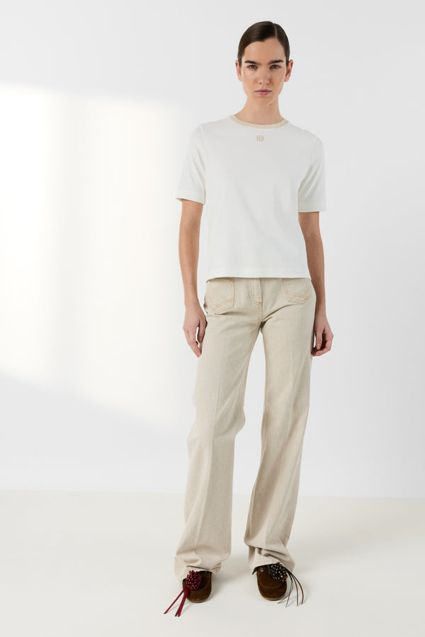 Rue Madam T-shirt Ddt02d247 Ecru