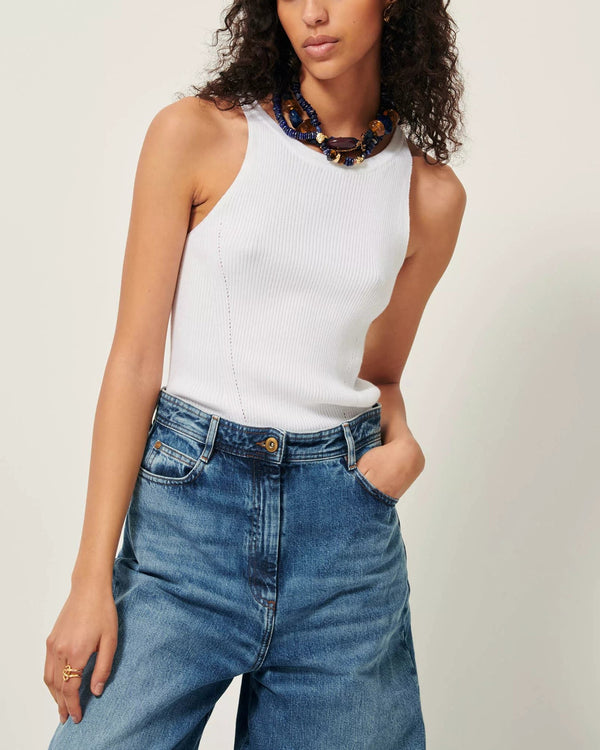 Rue Madam Tank Loro Optical-White