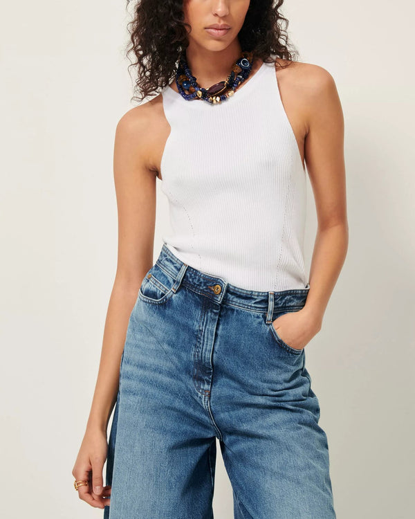 rue madam Tank Loro Optical-White