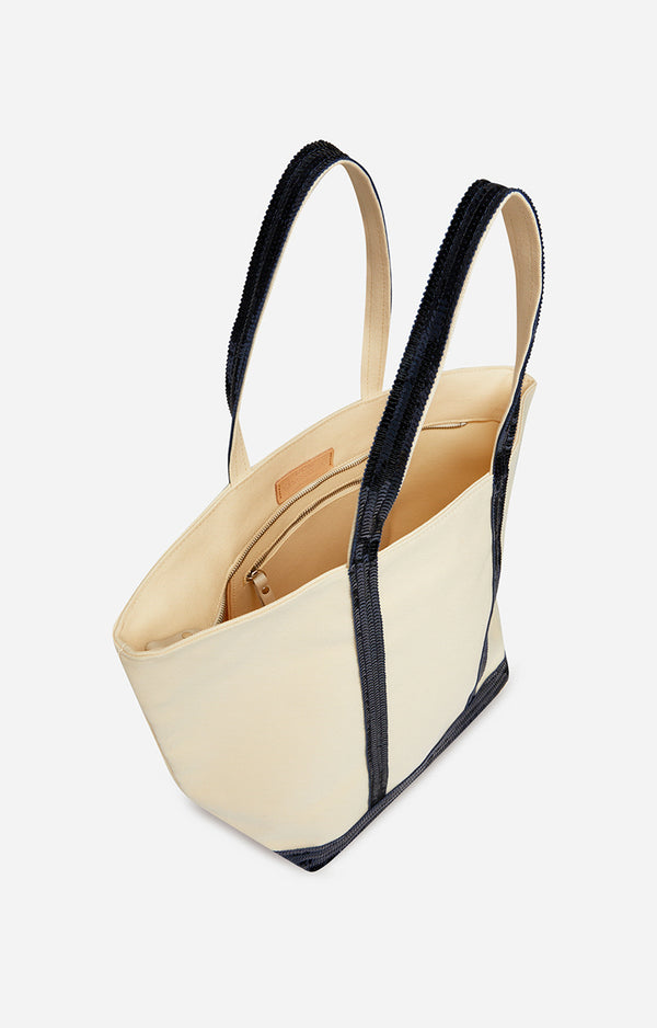 Rue Madam Tote Bag Ve01-v40409 Off-White-Navy