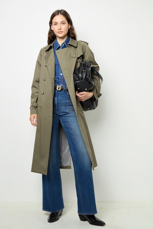 Rue Madam Trench Coat Dae02a301 Khaki-Green