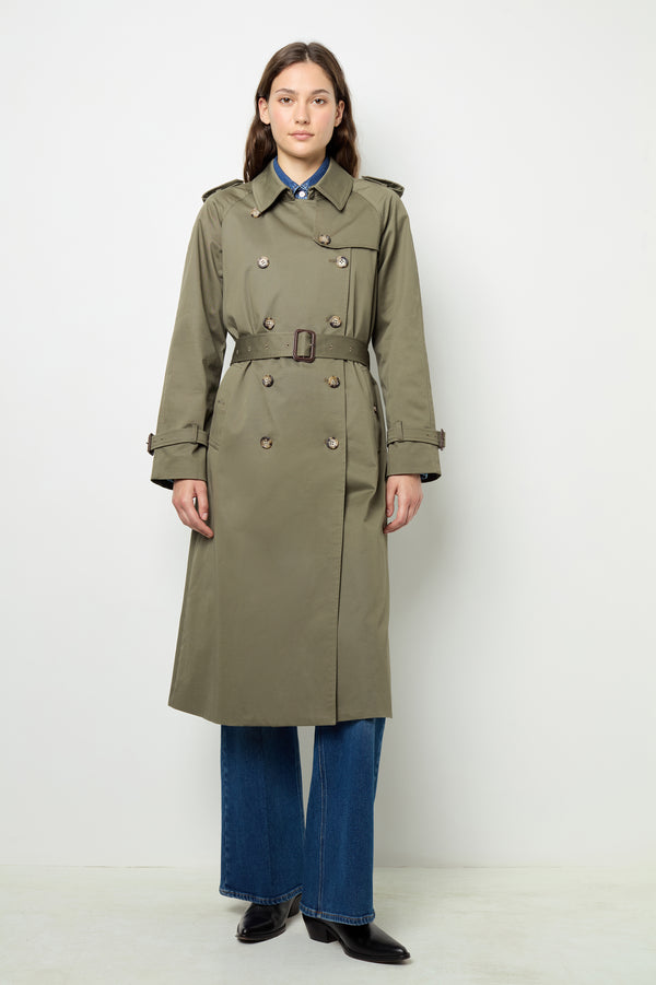 Rue Madam Trench Coat Dae02a301 Khaki-Green