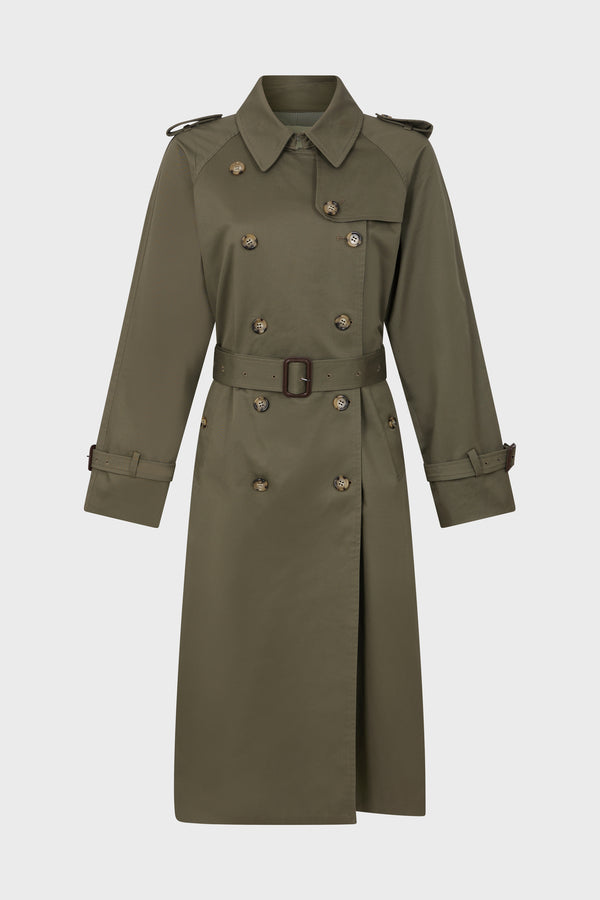 rue madam Trench Coat Dae02a301 Khaki-Green