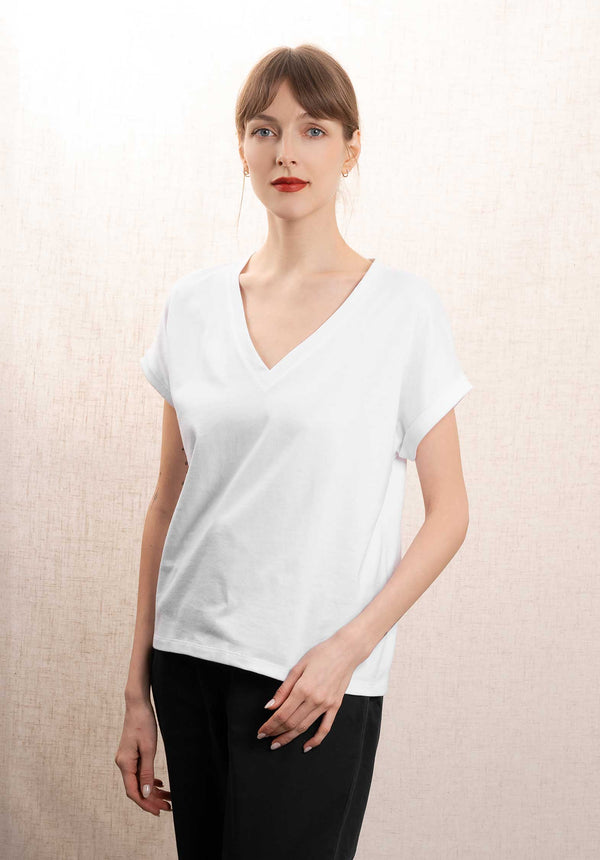 rue madam Tshirt M406-fts821 White
