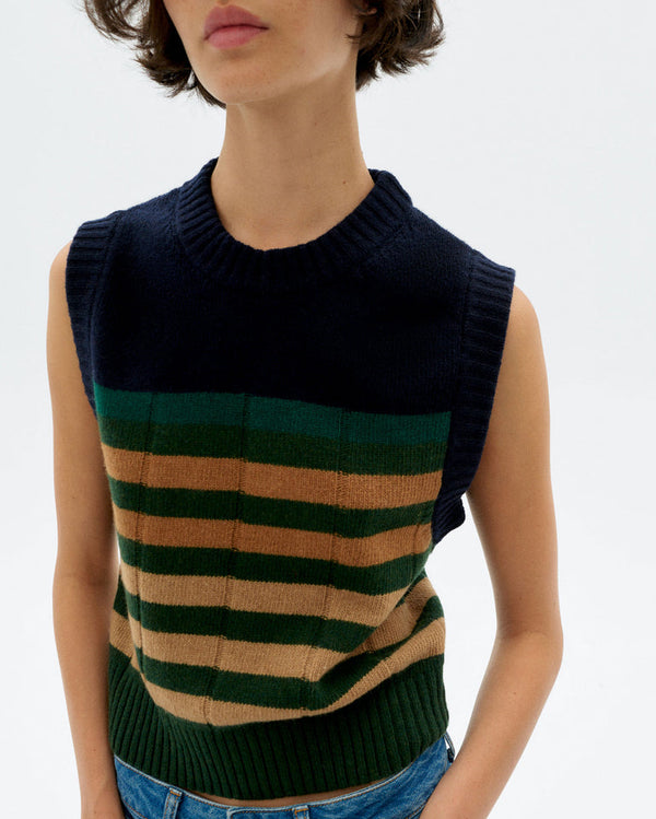 Rue Madam Vest Sherry Multi-Green