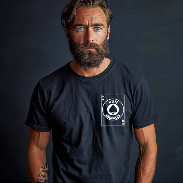 rum knuckles RUM KNUCKLES ACE OF SPADES T-SHIRT Black