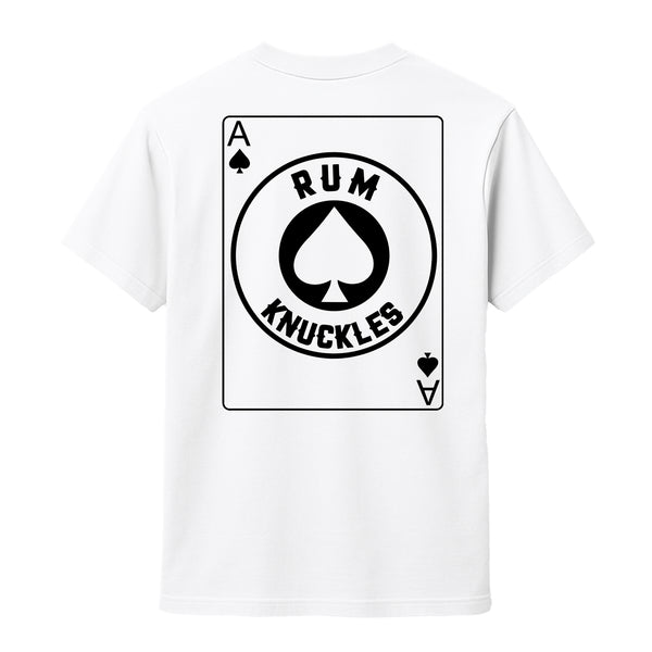 Rum Knuckles RUM KNUCKLES ACE OF SPADES T-SHIRT White