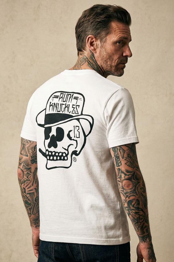 rum knuckles Rum Knuckles - Classic OG Skull T-Shirt - White