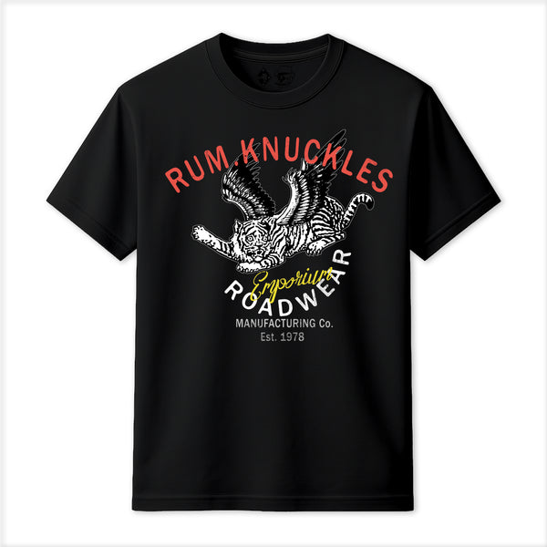 Rum Knuckles RUM KNUCKLES FLYING TIGER T-SHIRT Black