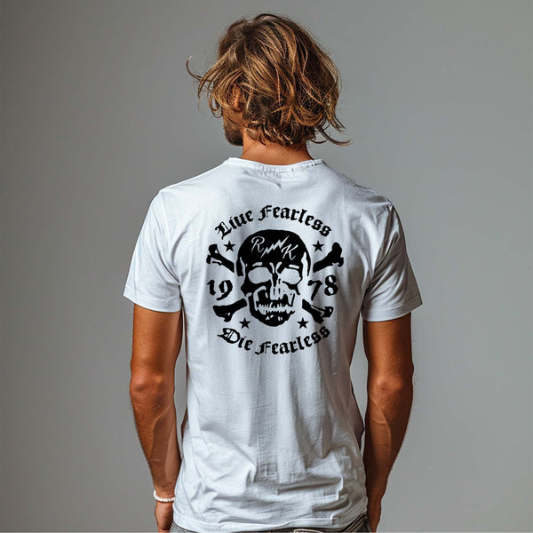 rum knuckles RUM KNUCKLES LIVE FEARLESS T-SHIRT White