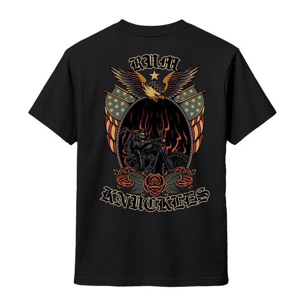 Rum Knuckles RUM KNUCKLES RK EAGLE BIKER T-SHIRT Black