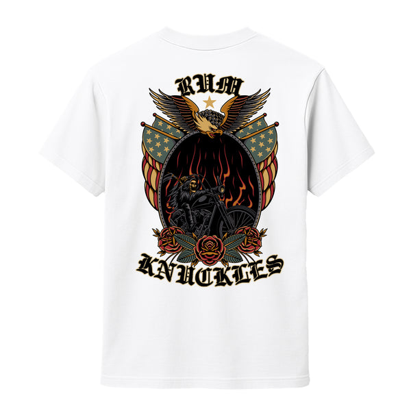 Rum Knuckles RUM KNUCKLES RK EAGLE BIKER T-SHIRT White