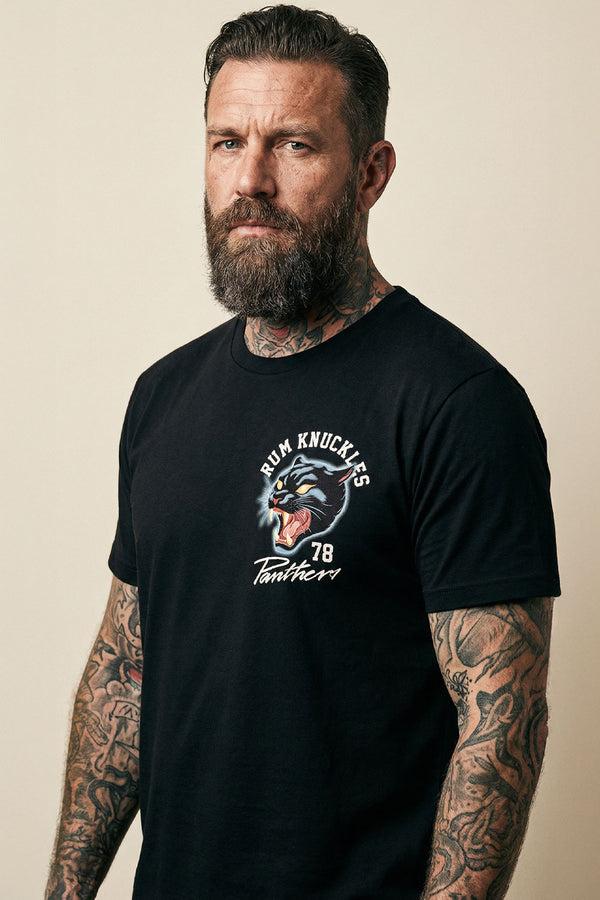 rum knuckles Rum Knuckles - Panther T-Shirt - Black