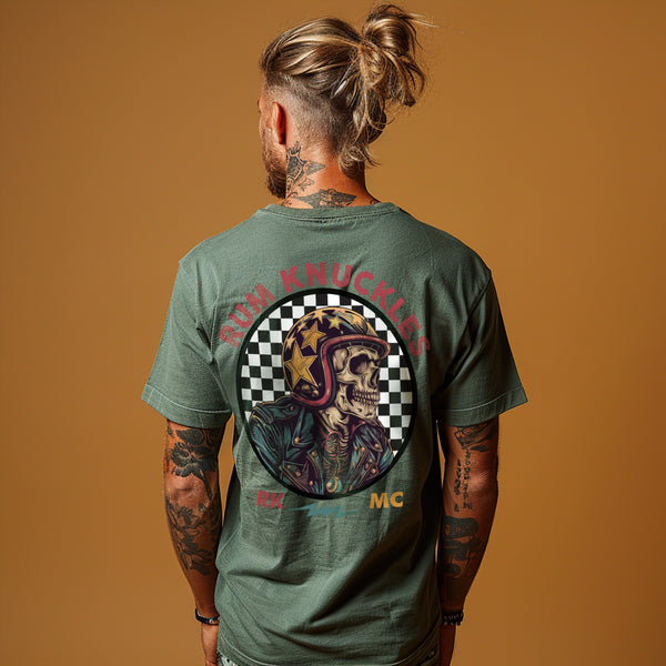 Rum Knuckles Skull Moto T-Shirt