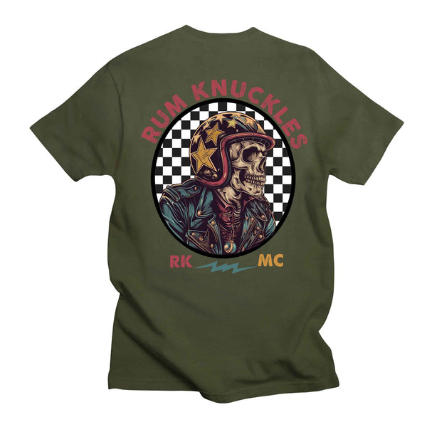 Rum Knuckles Skull Moto T-Shirt