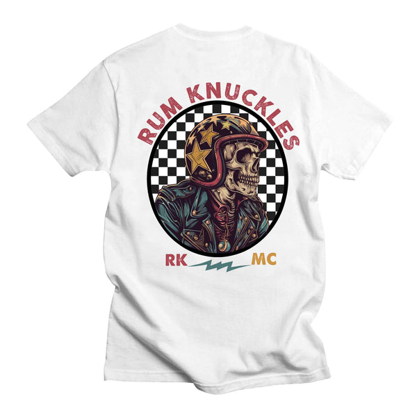 rum knuckles Skull Moto T-Shirt