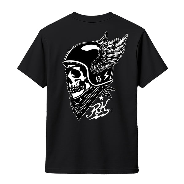 Rum Knuckles RUM KNUCKLES WINGED BIKER T-SHIRT Black Rum Knuckles London