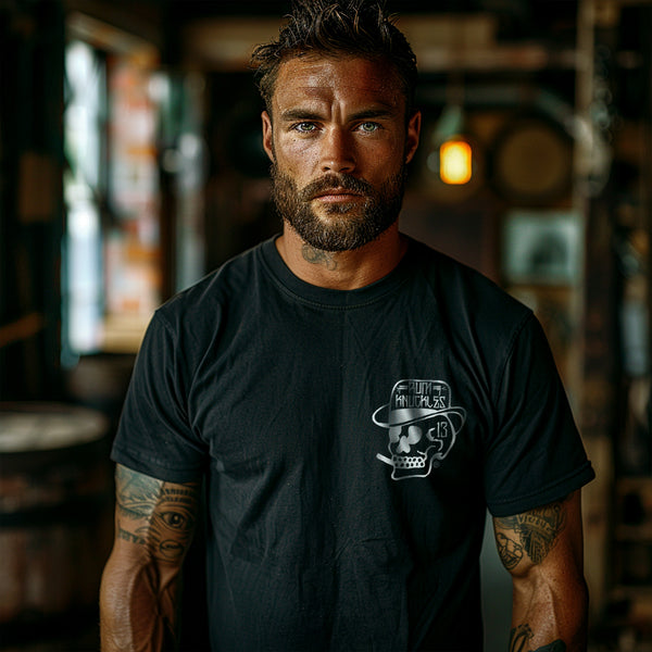 rum knuckles Smokin Skull T-Shirt Rum Knuckles London