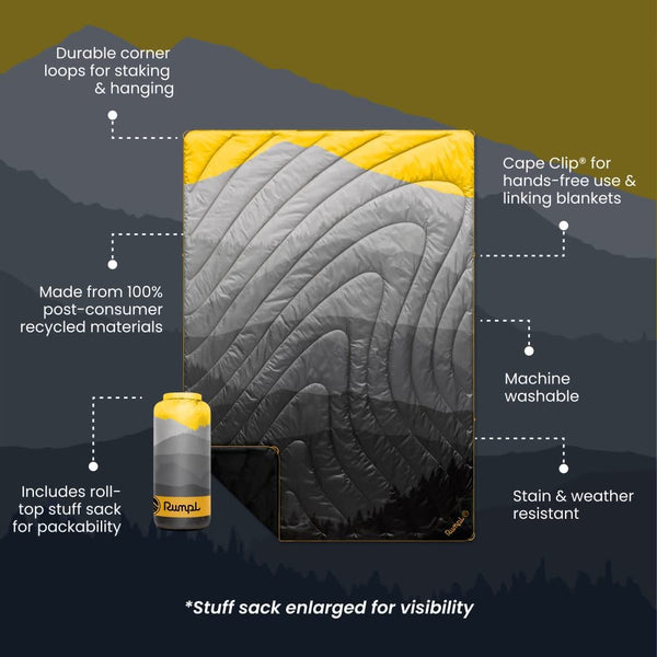 Rumpl Original Puffy 2 Person Blanket Boone Ridge Fade