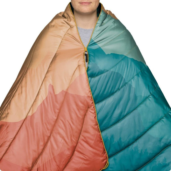 Rumpl Original Puffy Blanket Rocky Mountain Sunset Fade