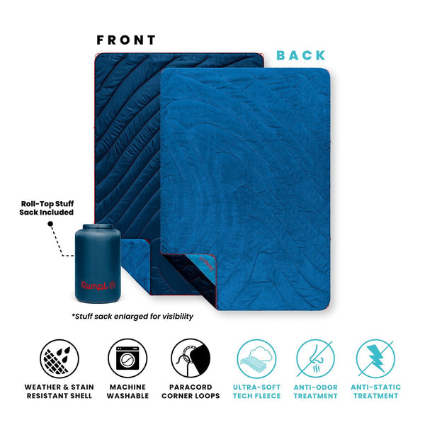 Rumpl Fleece Puffy 2 Person Blanket Deepwater