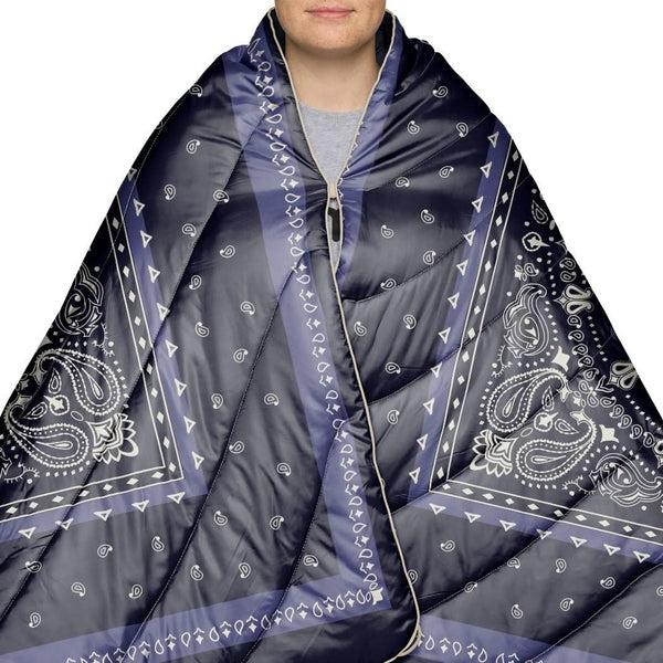 Rumpl Original Puffy Blanket Midnight Mesa Bandana